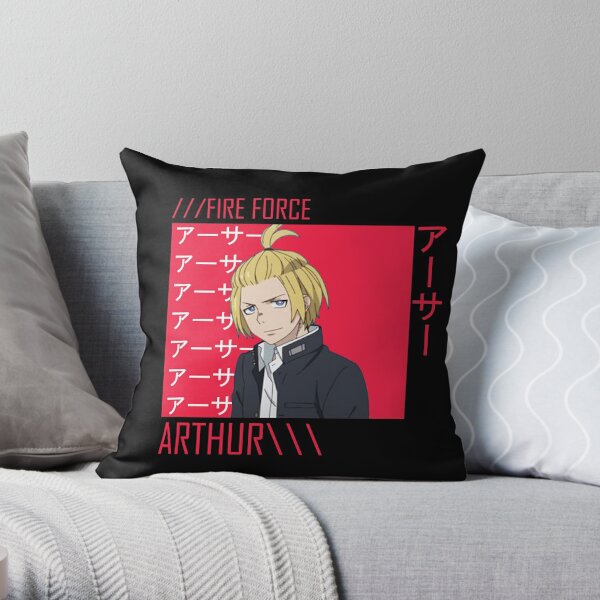 ARTHUR Anime Aesthetic // Fire Force Throw Pillow RB2806 product Offical fire force Merch