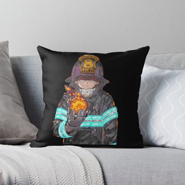 Fire Force Shinra| Perfect Gift | Force gift Throw Pillow RB2806 product Offical fire force Merch